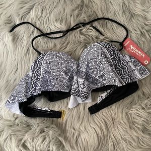 Black and white bathing suit top